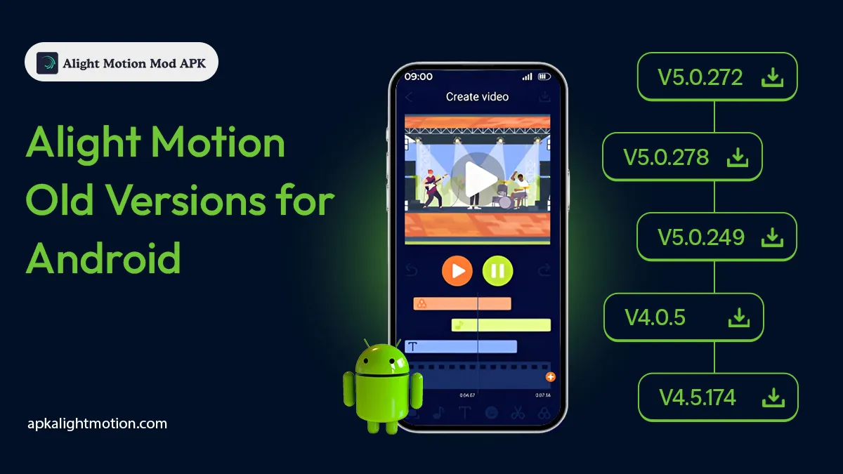 Alight Motion MOD APK old versions available for Android devices