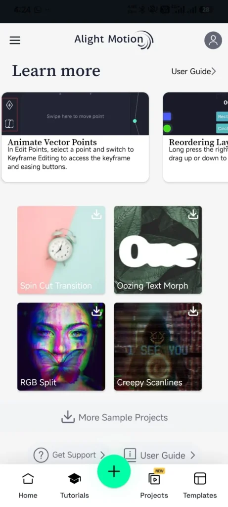 Alight Motion Mod APK v 5.0.281 Premium Unlocked (Without Watermark) 6 Alight Motion in-app tips for animating vector points and reordering layers